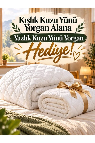 sadevia yün 2'li Merinos Kuzu Yünü Çift Kişilik Yorgan