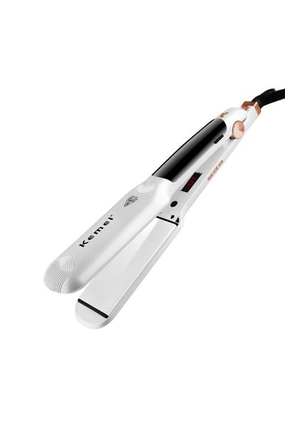 OEM Πρέσα μαλλιών με ατμό και κεραμικές πλάκες White KM-7062