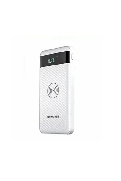AWEI Φορητός φορτιστής ασύρματης φόρτισης - Power Bank P55K 10000 mAh, σε λευ...