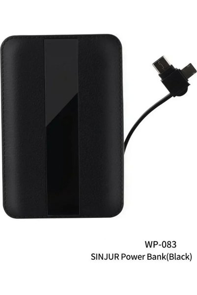 OEM WK Sinjur WP-083 POWER BANK με καλώδιο 3 σε 1 10000mAh σε μαύρο χρώμα