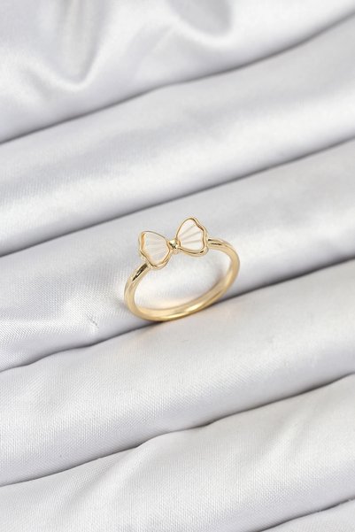 plentiful خاتم نسائي من ماركة Mey Import PlentifulRice Gold Renk Bow Model