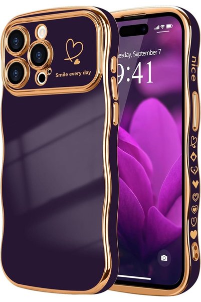 GENERAL ELEPIK for iPhone 14 Pro Max Case for Women Girls, Cute Wave Frame Cu...