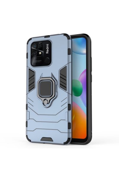 OEM Θήκη Σιλικόνης TPU με Δαχτυλίδι-Βάση για Xiaomi Redmi 10C, Σκούρο Μπλε