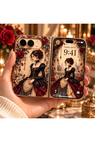 Arvencase Apple iPhone Duo Uyumlu Premium Desenli Kılıf Katlanabilir iPhone M...