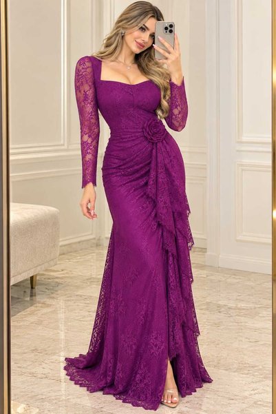 Velora Dresses Luxurious Lace Evening Dress