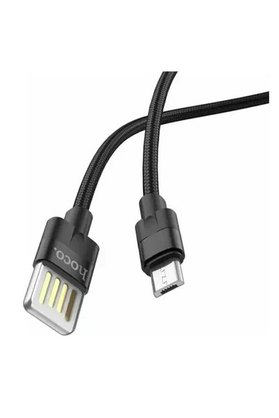 Hoco Πλεκτό καλώδιο USB 2.0 σε micro USB μαύρο 1.2μ (96238)