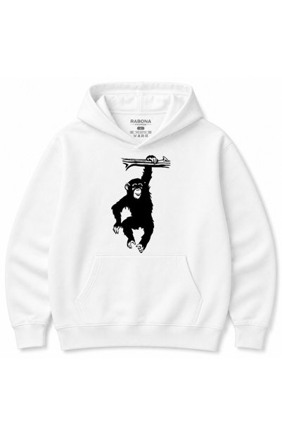Rabona Fashion هودي برسومات القرد الشمبانزي المعلق من هانغ لوز