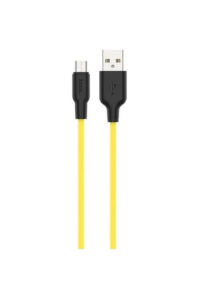 Hoco X21 Plus Καλώδιο USB 2.0 σε micro USB Μαύρο & Κίτρινο 1.0 μ. (711892)