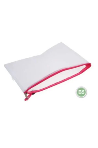 OEM Φάκελος διαφανής με φερμουάρ Β5 28x21 εκ. κόκκινο Stelan 999078