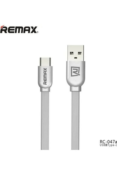 Remax Επίπεδο καλώδιο USB 2.0 USB-C αρσενικό - USB-A αρσενικό γκρι 1μ (Στυλ 03)