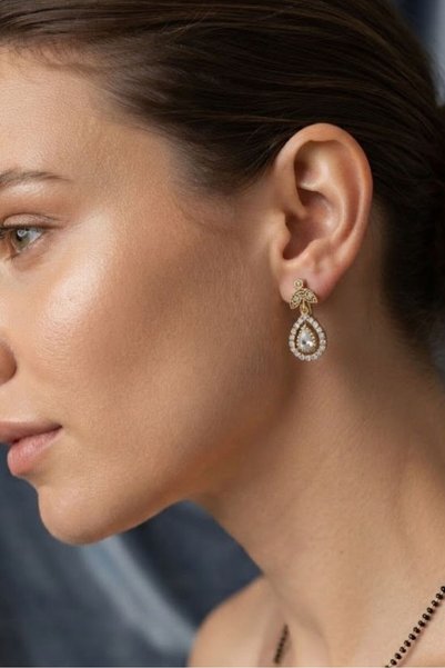 HOŞGÖR ACCESSORIES Copper Drop Stone Necklace Earrings Ring Set