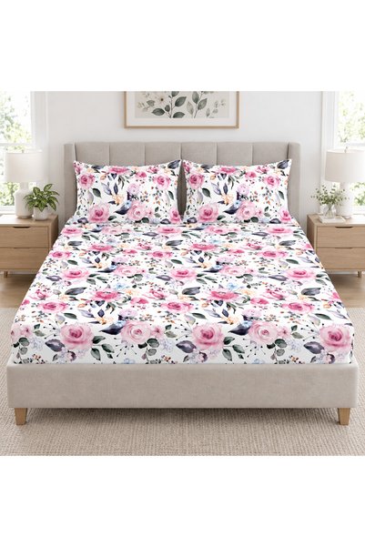 celhome Калъф за легло Finet, еластичен, 3 части, 180x200 см, 2 калъфки за въ...