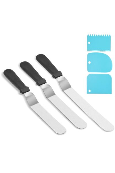 RABY Set de 6 spatule pentru patiserie, raby, spatule unghiulare pentru tort,...