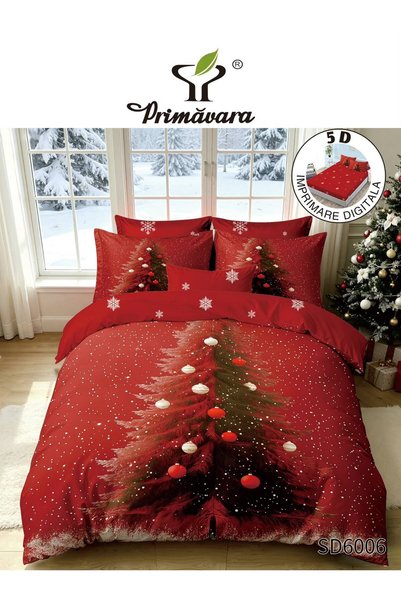 Primavara Finet 5D Christmas Themed Duvet Cover Set , 6 Pieces, Fitted Sheet ...