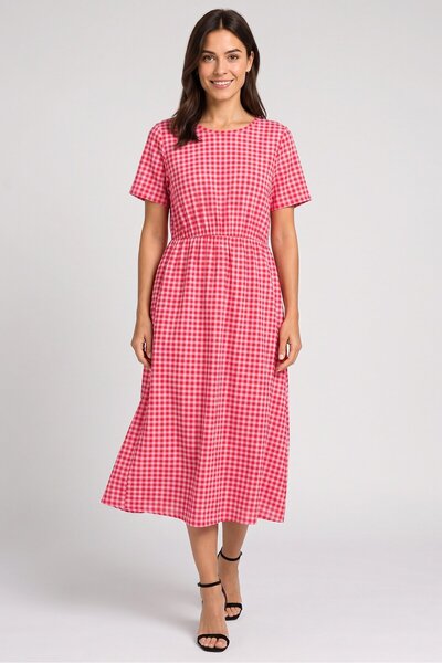 Threadbare Women Checkered Midi Dress, Multicolor