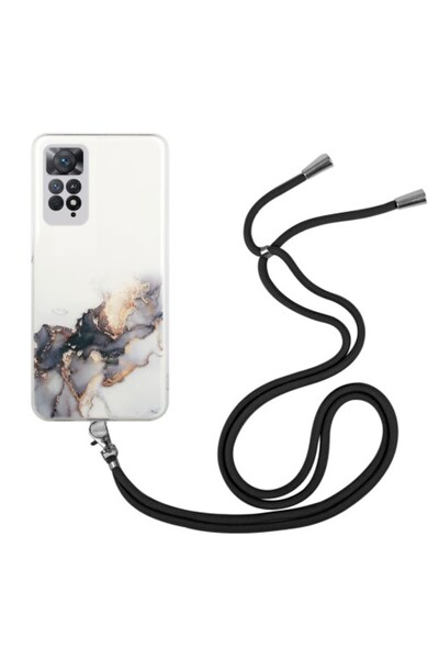 OEM Θήκη TPU με Κορδόνι Λαιμού, Μαρμάρινο Σχέδιο για Xiaomi Redmi Note 11S/11...