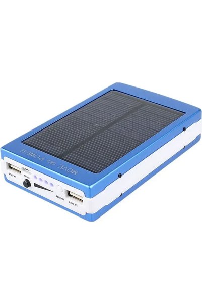 OEM Power bank με ηλιακό φορτιστή και φακός 20 Led Solar 20000mAh μπλε Eboot ...