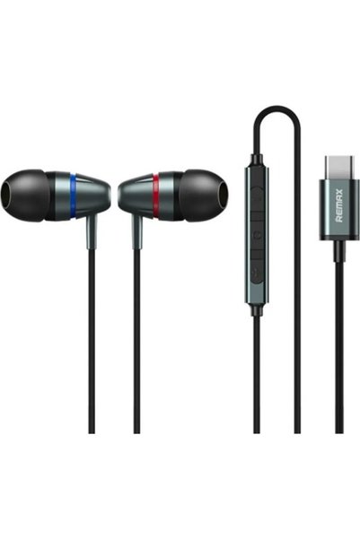Remax RM-660i In-ear Handsfree με βύσμα USB-C σε μαύρο χρώμα