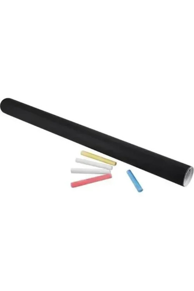 OEM Αυτοκόλλητος μαυροπίνακας 200x45 εκ. με κιμωλίες (2 λευκές-1 μπλε-1 ροζ-1...
