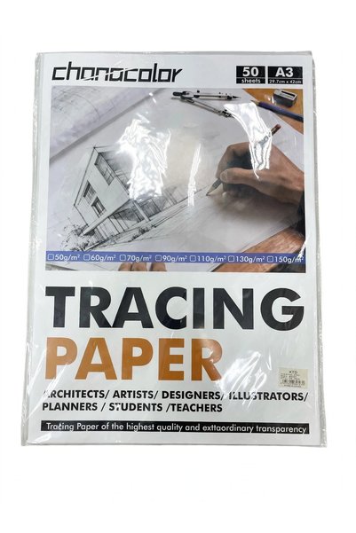 Generic Brand ورق شفاف Tracing Paper A3 مقاس 29.7x42cm وزن 50g - 50 ورقة - شف...