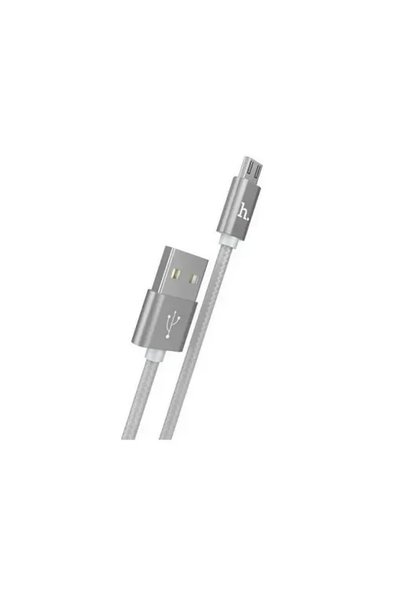 Hoco Πλεγμένο καλώδιο USB 2.0 σε micro USB γκρι 1μ (X2)