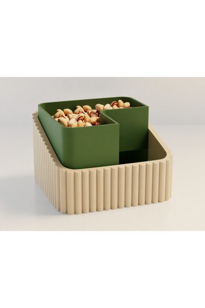 Bezos 3D Printed Peanut Bowl - Dual Chamber Shell Separator Presentation Bowl...