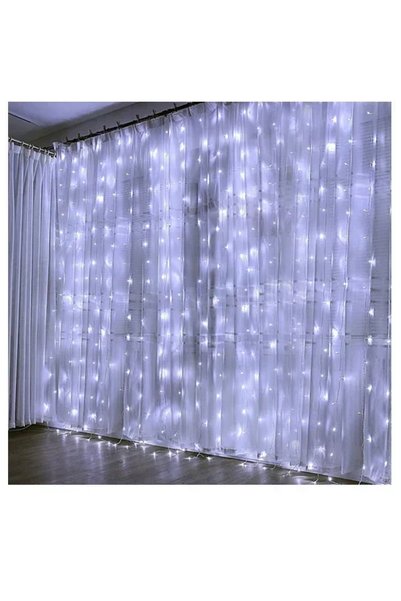 OEM Χριστουγεννιάτικα λαμπάκια LED ψυχρό λευκό , κουρτίνα, διαφανές καλώδιο ρ...