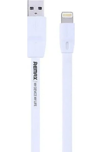 Remax Επίπεδο καλώδιο USB σε Lightning λευκό 1μ (Πλήρης Ταχύτητα)