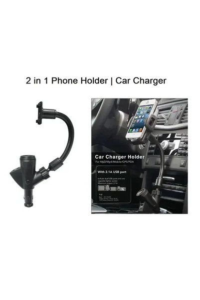 OEM Βάση Κινητού Αυτοκινήτου με Φορτιστή 2 σε 1 Car Charger Holder