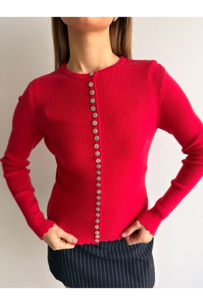 Cistern İstanbul Women's Button Detailed Knitwear Cardigan
