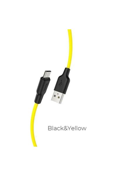 Hoco Κανονικό καλώδιο USB 2.0 σε micro USB κίτρινο 1μ (X21)