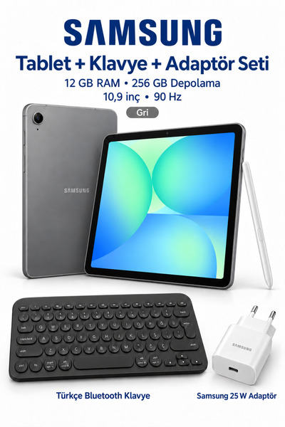 Samsung S10FE 10,9 İnç 12 GB RAM 256 GB Mavi Wi-Fi Tablet S Pen Dahil + Türkç...