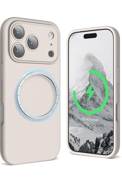 SURPHY غطاء هاتف مغناطيسي من السيليكون لآيفون 17 برو، متوافق مع MagSafe، مع ح...
