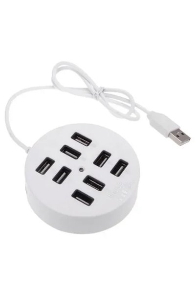 Andowl USB 2.0 HI-SPEED Hub 8 θυρών με καλώδιο 60 εκ. Q-HU800 σε λευκό χρώμα
