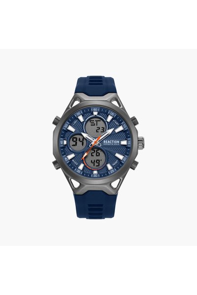 Kenneth Cole ساعة رجالية زرقاء مستديرة مقاس 45 ملم تناظرية/رقمية |   KRWGP010...