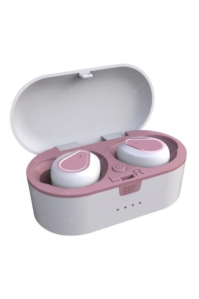 VLK Lions Căști CA207, Bluetooth V5.0, TWS, sunet 3D, reducere a zgomotului, culoare roz