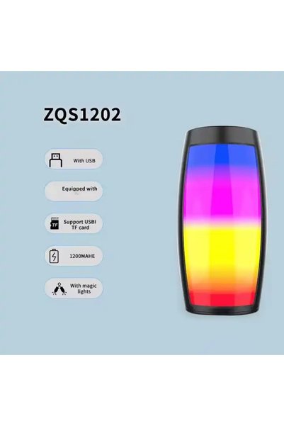 VLK Lions Boxă portabilă stereo wireless 1202, Subwoofer, LED colorat, Funcții BT, FM, Set