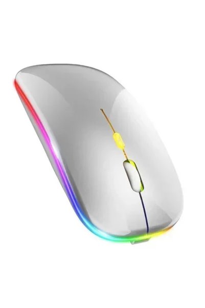 OEM Ασύρματο ποντίκι RF-6800c με RGB φωτισμό σε ασημί χρώμα