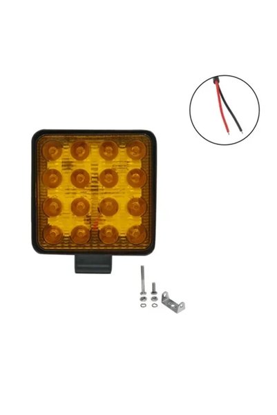 OEM Αδιάβροχος προβολέας αλουμινίου LED πορτοκαλί 12V-24V 10.5 εκ. 48W 16 SMD...