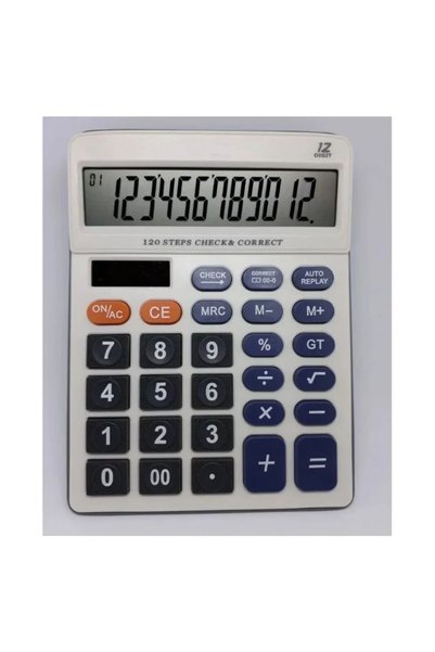 OEM Ηλιακή αριθμομηχανή 120 Steps Check and Correct - λευκό Arrango AJ48684