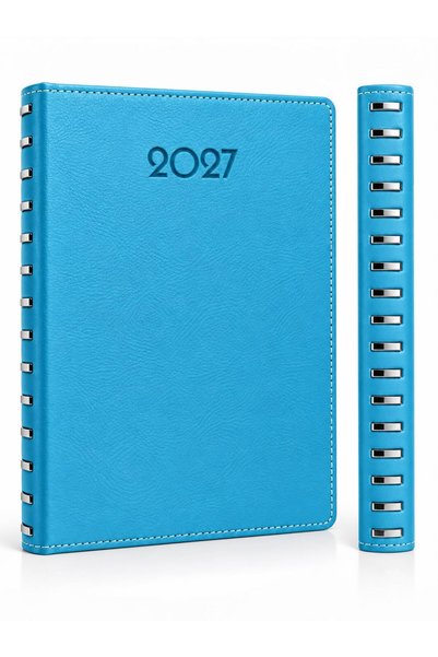 nesnelgift 2027 16x24 مفكرة جلدية حرارية 1423 يومية مزودة بسلك مخفي (ورق عاجي)