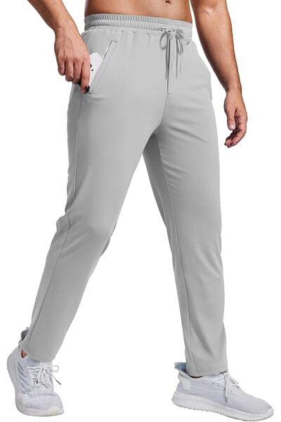 GENERAL PINSPARK Mens Joggers with Zipper Pockets Lightweight Athletic Track ...