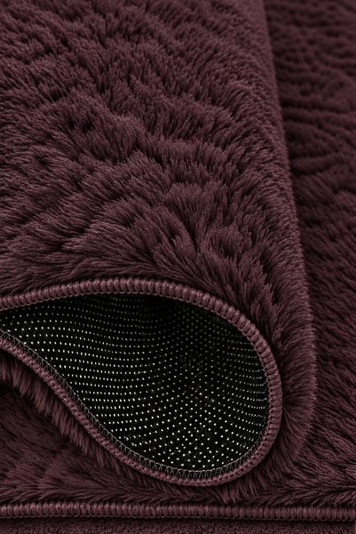 HOME AURAA Premium Soft Shaggy Fur Rug – Plush Fluffy Carpet for Living Room & Bedroom, Modern Solid Colour, Wine