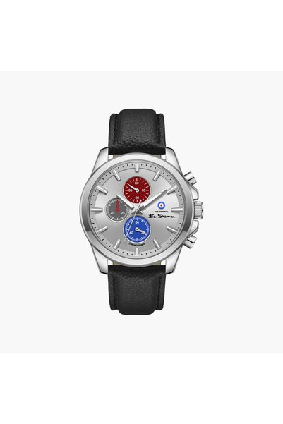 Ben Sherman ساعة كرونوغراف فضية مستديرة للرجال مقاس 44 ملم |   BSWGC0000607