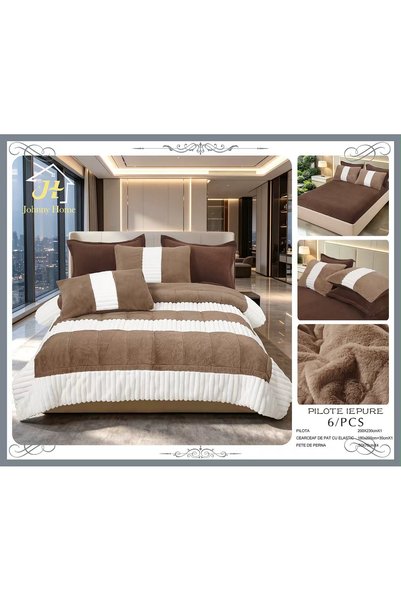 PlayFun Pilotă Blăniță Maro 2 Persoane 6 Piese 200x230 cm, Model IB-04 Cristi...
