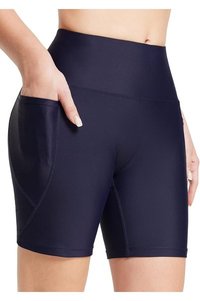 OtherMax Pantaloni scurți de baie dame talie înaltă modelatori bleumarin L