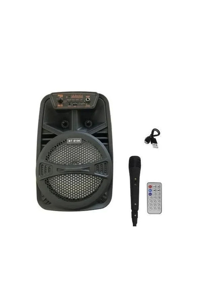 OEM Σύστημα καραόκε με ενσύρματο μικρόφωνο Bluetooth BT-6106 σε μαύρο χρώμα