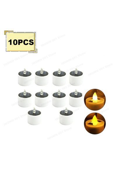 Choice WarmLight 10PCS Solar Powered Tea Candles LED Lighting Smokeless Outdo...