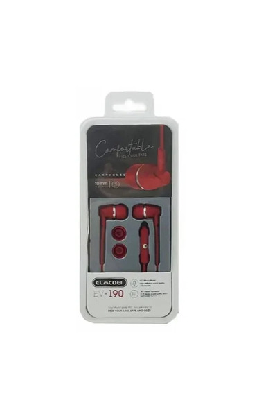 OEM Ακουστικά Elmcoei EV190 In-ear με σύνδεση 3.5mm Jack κόκκινα Handsfree