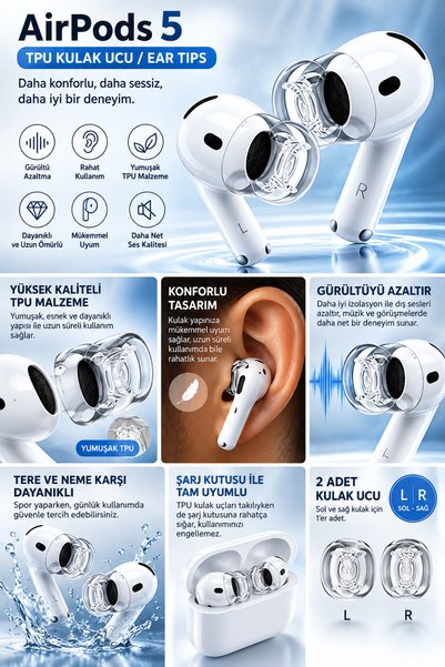 ucuzmi AirPods 3-4 Kulaklıklar için Kulak Ucu-Yeni Nesil ANC Mod Aktif Çalışma Gürültü Azaltma için Kulaklık Pedleri, Airpods 3-4 için Silikon Kulaklık Tıpaları